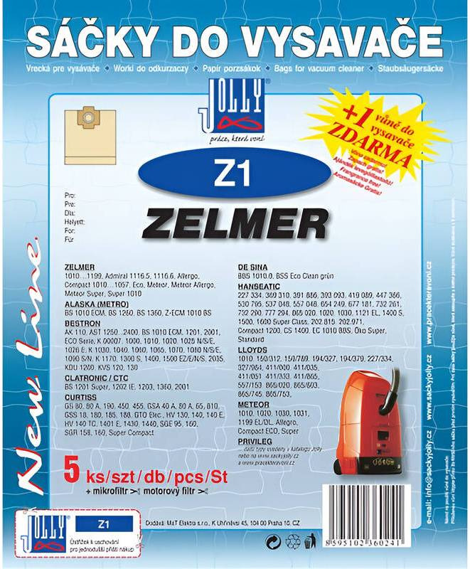 Sáčky do vysavače Jolly Z 1 / 5 ks / jednorázové / papírové / hnědá Varianta: ivi1