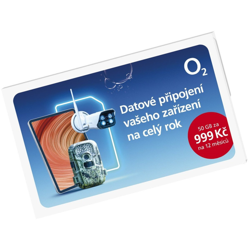 O2 SIM karta s ročním datovým připojením 50 GB