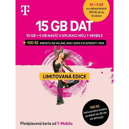 Twist SIM předplacená karta 15GB (10GB + 5GB ZDARMA) + 100 Kč kredit