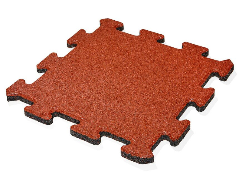 MAX3 Gumová dlažba PUZZLE červená 500 x 500 x 25 mm