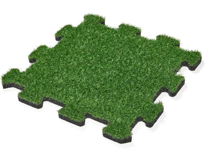 MAX3 Gumová dlažba PUZZLE s umělou trávou 500 x 500 x 25 mm