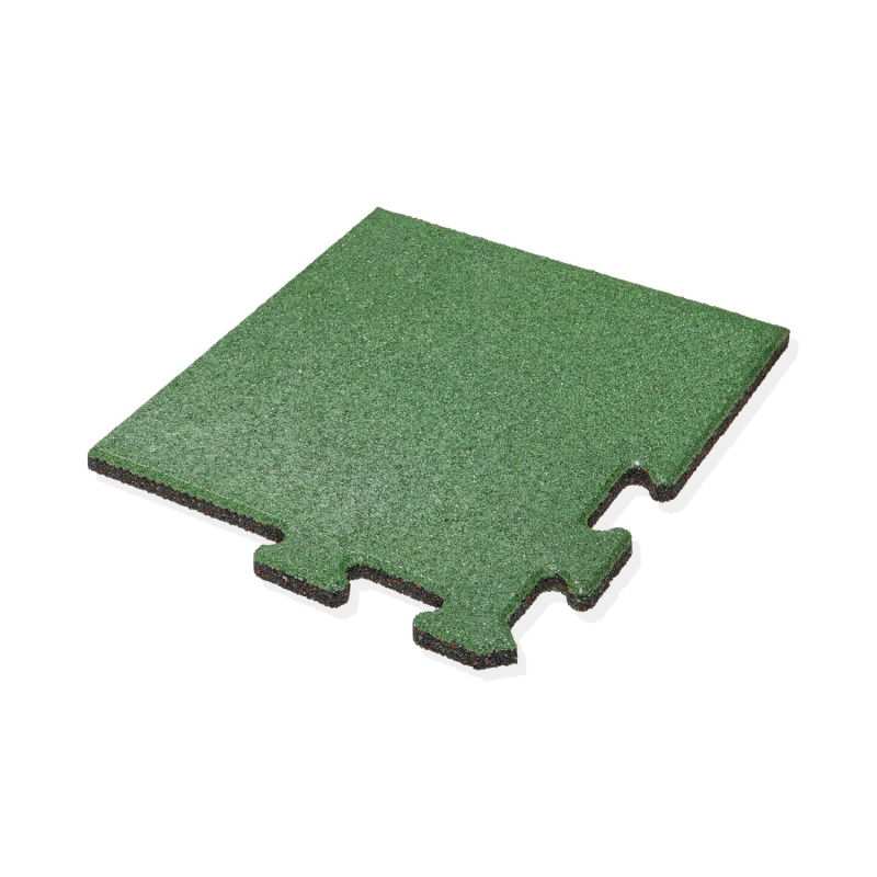 MAX3 Gumová dlažba PUZZLE rohový díl zelená 500 x 500 x 25 mm