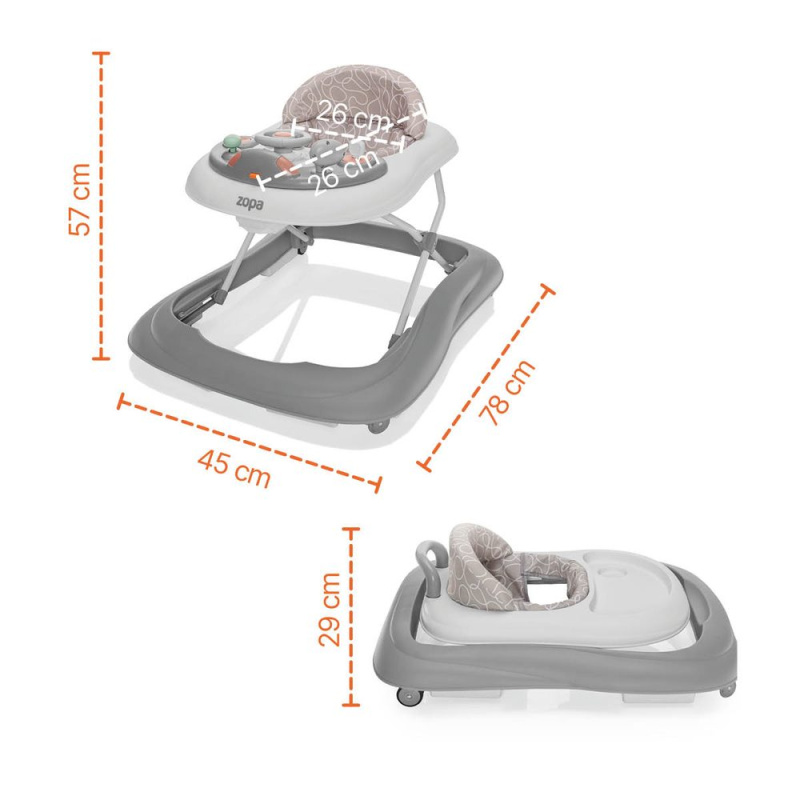 ZOPA Chodítko Fiesta - Moon Grey