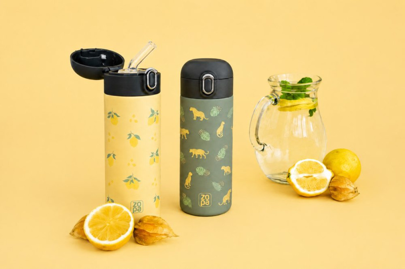 ZOPA Termoska na tekutiny s brčkem 400 ml - Wild Gepard