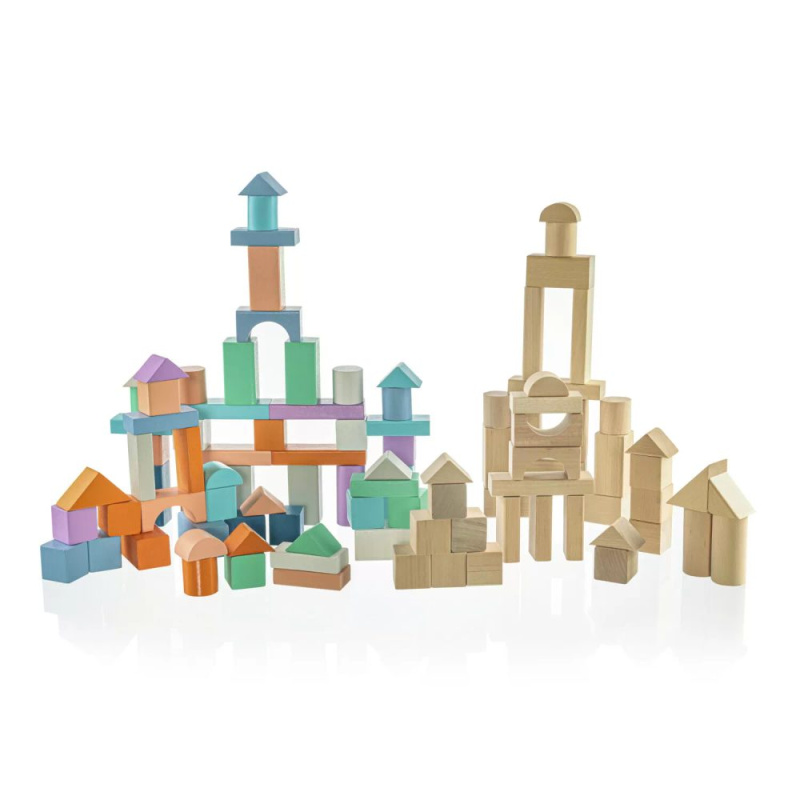 Dřevěný set kostky 100 ks