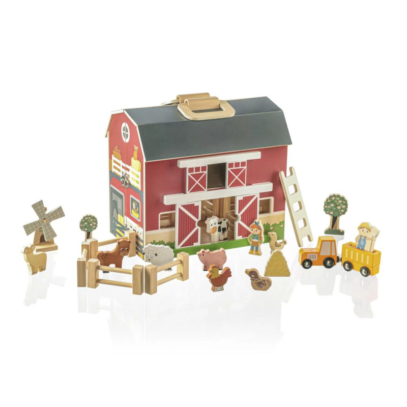 Zopa Dřevěná přenosná aktivity farma