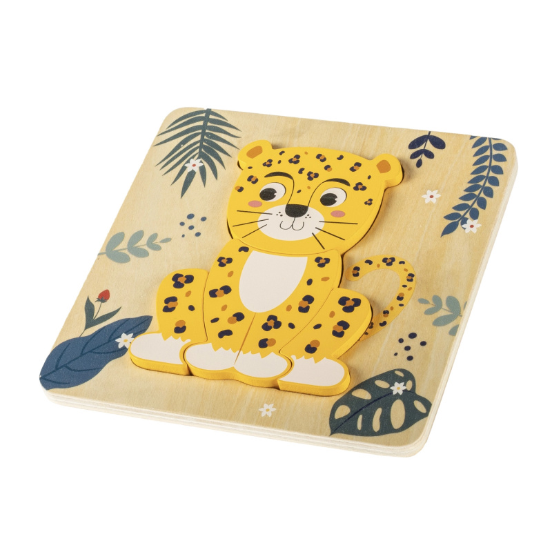Zopa Dřevěné puzzle malé Leopard
