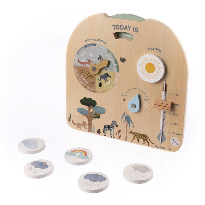 Dřevěná montessori deska počasí