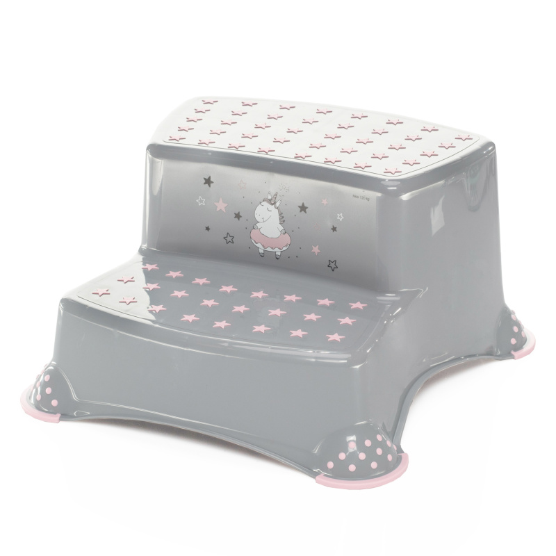 Zopa Dvojstupínek k WC/umyvadlu "Unicorn" Grey/Pink