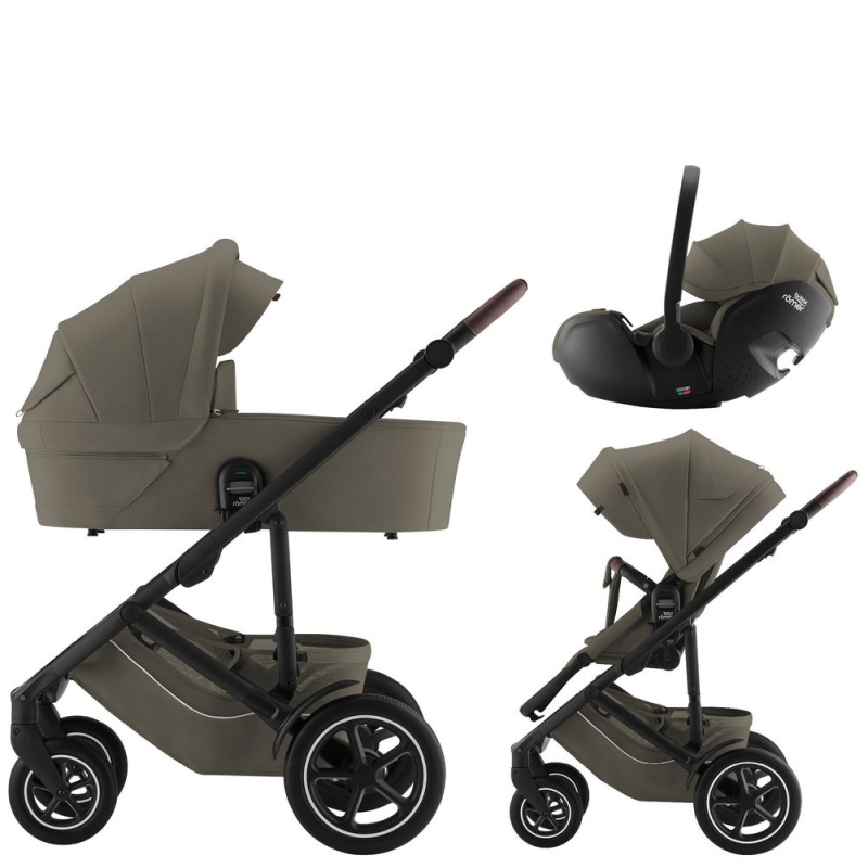 BRITAX Set kočárek Smile 5Z + hluboká korba + autosedačka Baby-Safe PRO Lux - Urban Olive