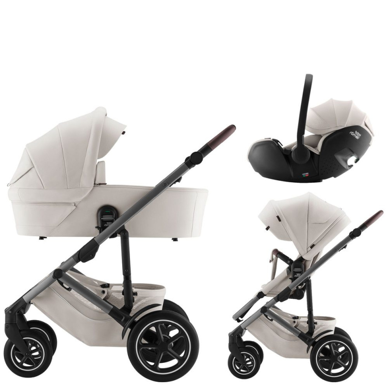 BRITAX Set kočárek Smile 5Z + hluboká korba + autosedačka Baby-Safe PRO Lux - Soft Taupe