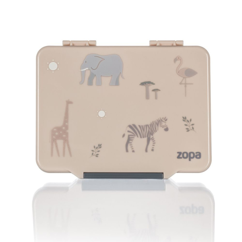 Svačinový box 1330 ml Safari s přihrádkami a příborem