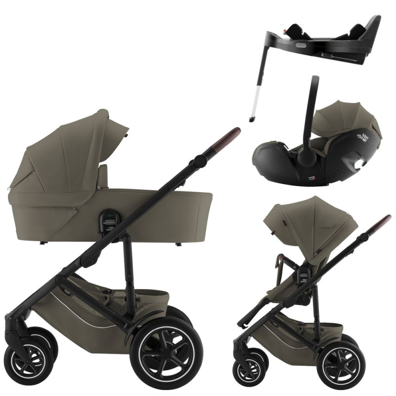 BRITAX Set kočárek Smile 5Z + hluboká korba + autosedačka Baby-Safe PRO + Vario Base 5Z Lux - Urban Olive