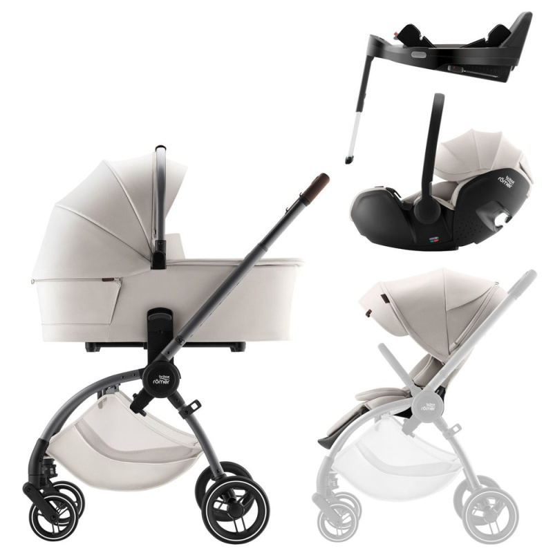 BRITAX-RÖMER Set kočárek Rio + hluboká korba + autosedačka Baby-Safe PRO + Vario Base 5Z Lux - Soft Taupe