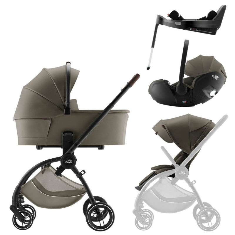 BRITAX-RÖMER Set kočárek Rio + hluboká korba + autosedačka Baby-Safe PRO + Vario Base 5Z Lux - Urban Olive