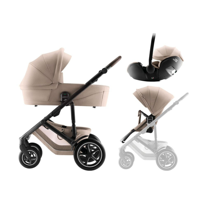 BRITAX-RÖMER Set kočárek Smile 5Z + hluboká korba + autosedačka Baby-Safe PRO Style - Teak