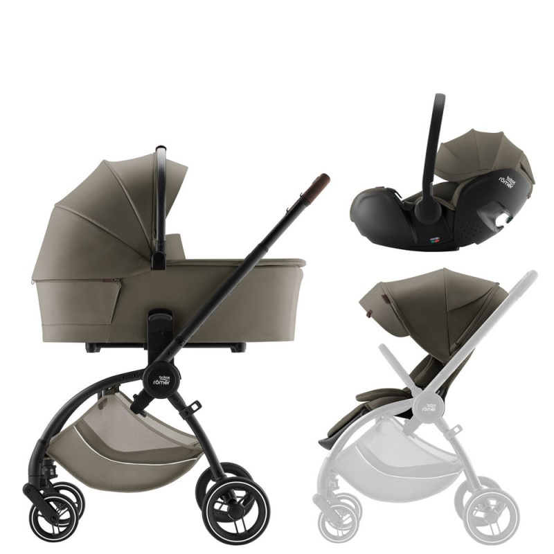 BRITAX-RÖMER Set kočárek Rio + hluboká korba + autosedačka Baby-Safe PRO Lux - Urban Olive