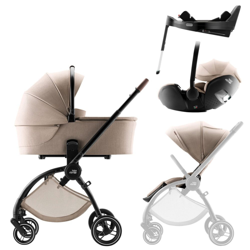 BRITAX-RÖMER Set kočárek Rio + hluboká korba + autosedačka Baby-Safe PRO + Vario Base 5Z Style - Teak