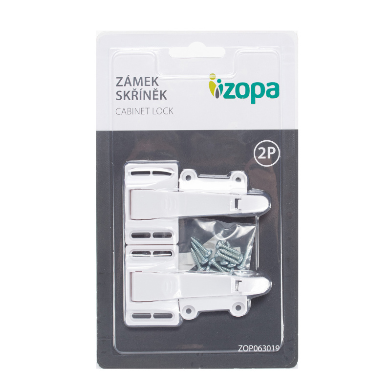 Zopa zámek skříněk 2ks white