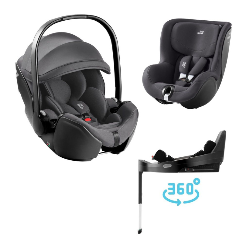 Dětský autosedačkový set Britax Römer Baby-Safe Pro a Dualfix, šedý