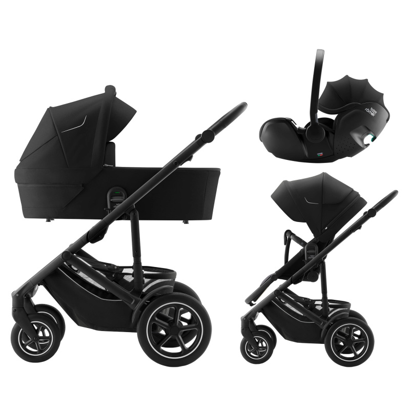 Set kočárek Smile 5Z s hlubokou korbou a autosedačkou Baby-Safe Pro Classic, Space Black