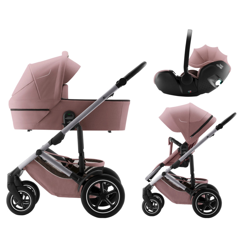 Kočárek Smile 5Z s hlubokou korbou a autosedačkou Baby-Safe Pro Style, Dusty Rose