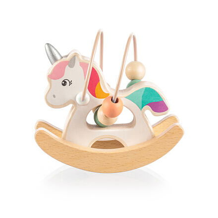 Zopa Dřevěný aktivity jednorožec, Pink