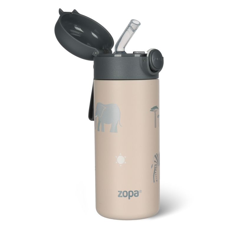 Termoska s brčkem a silikonovým držákem 350 ml Safari