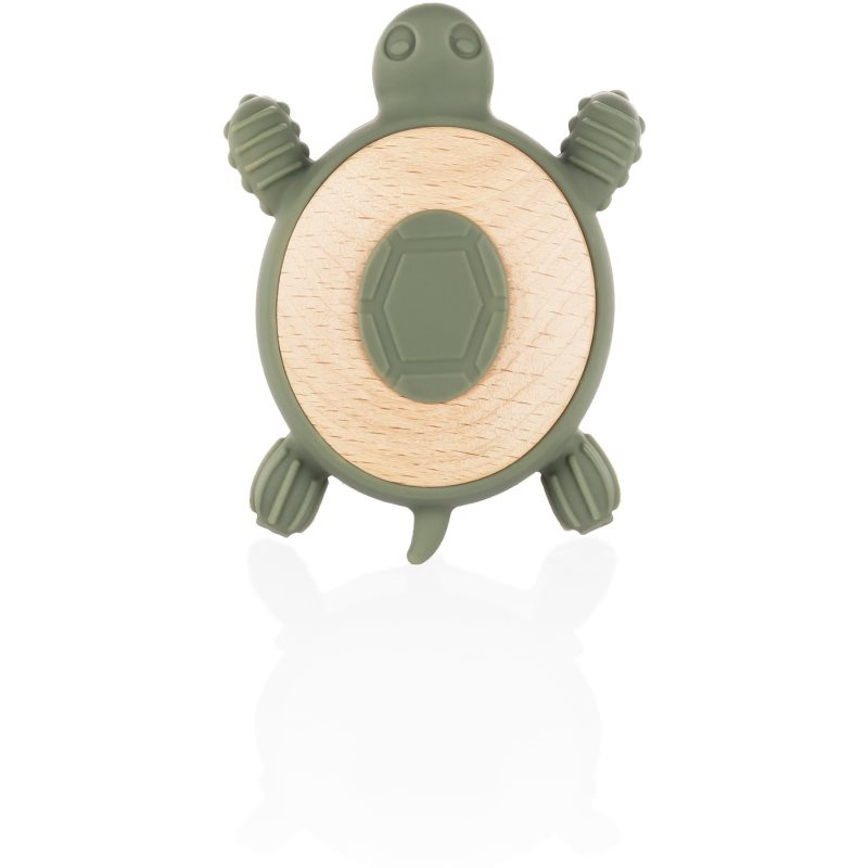 Zopa Silicone Wooden Teether Turtle kousátko 0 m+ Forest Green 1 ks