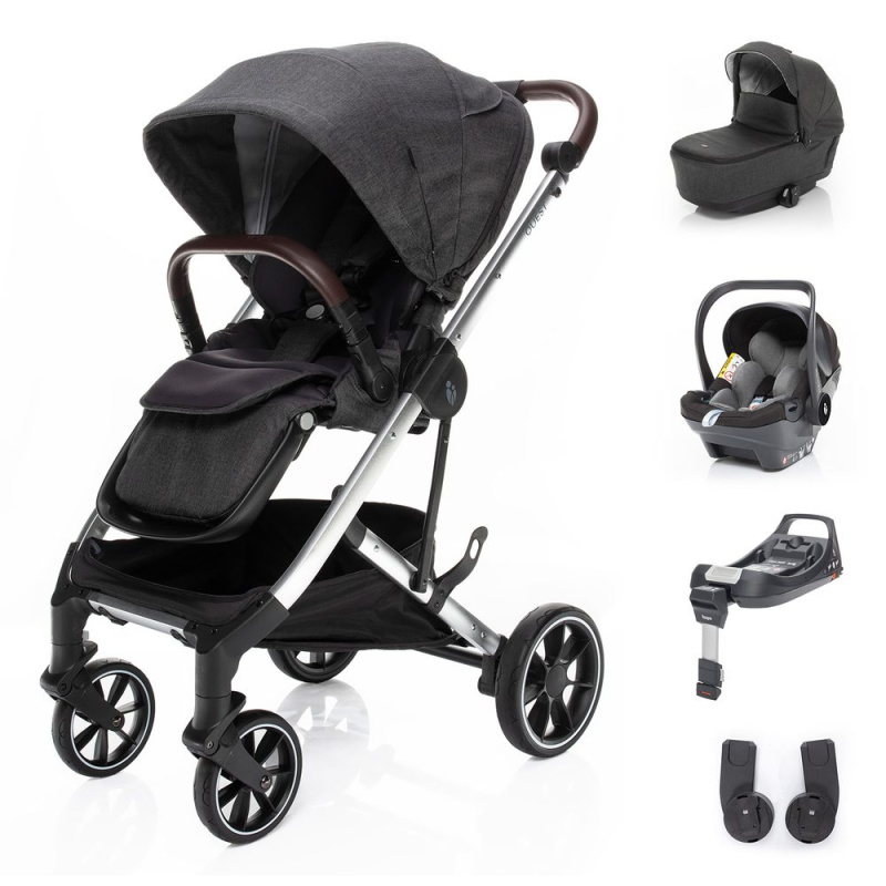 ZOPA Set kočárek Quest + korba + adaptéry + autosedačka + báze - Vulcan Black/Silver