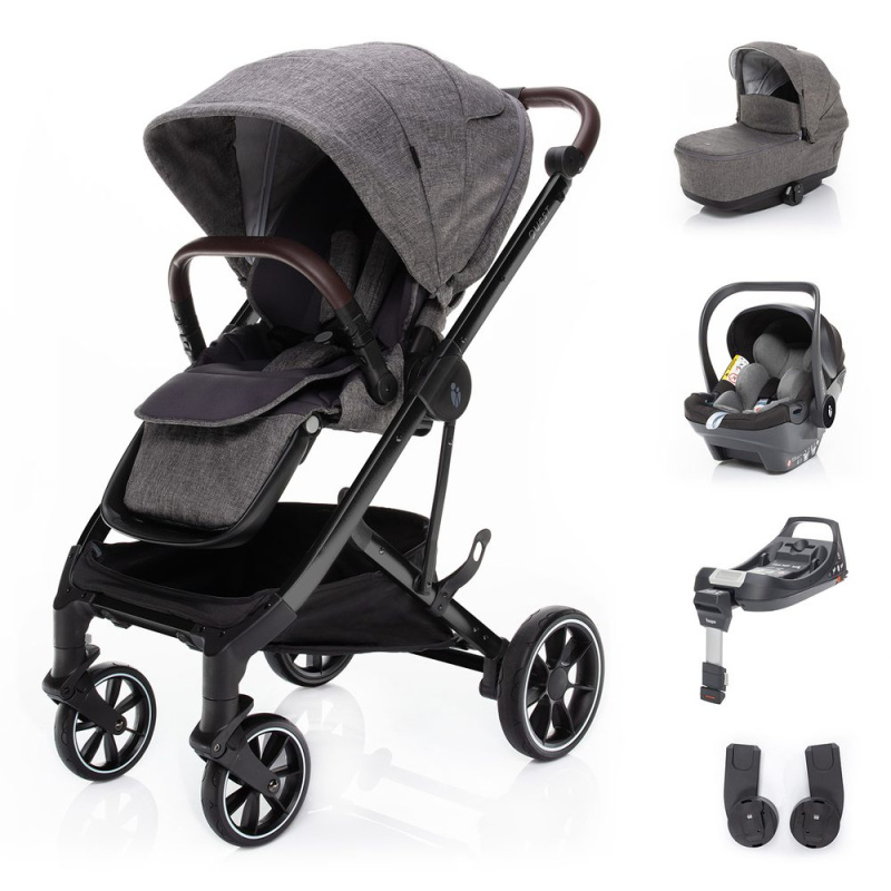 ZOPA Set kočárek Quest + korba + adaptéry + autosedačka + báze - Tornado Grey/Black