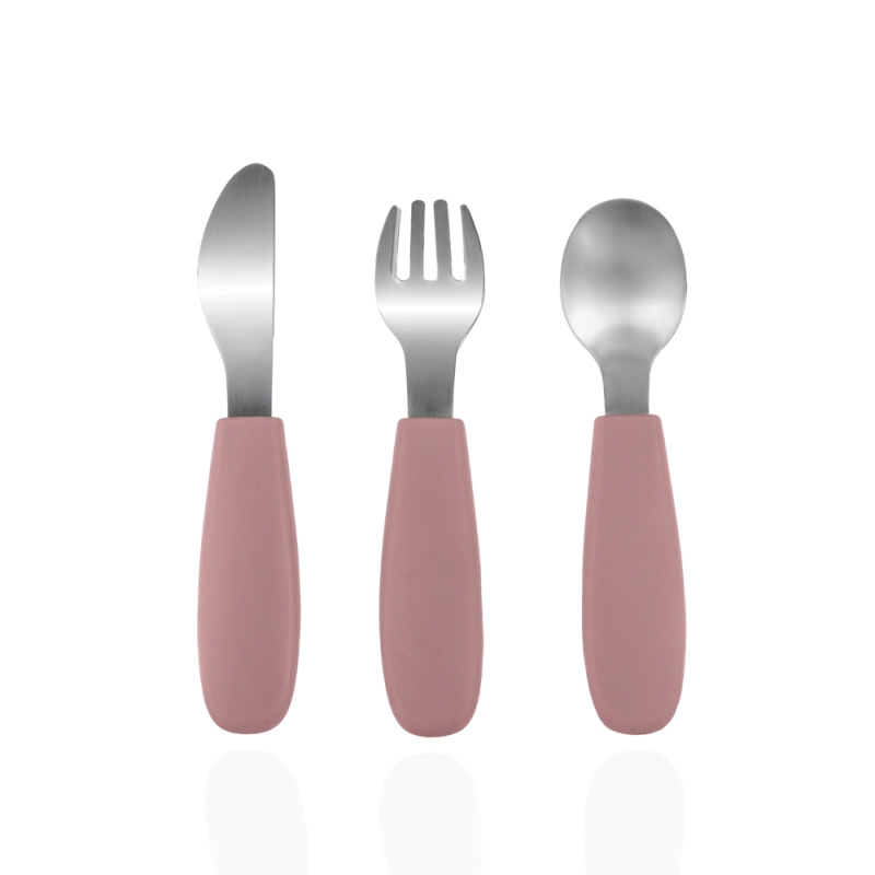 Zopa Silicone Children's Cutlery příbor pro děti 6 m+ Old Pink 3 ks