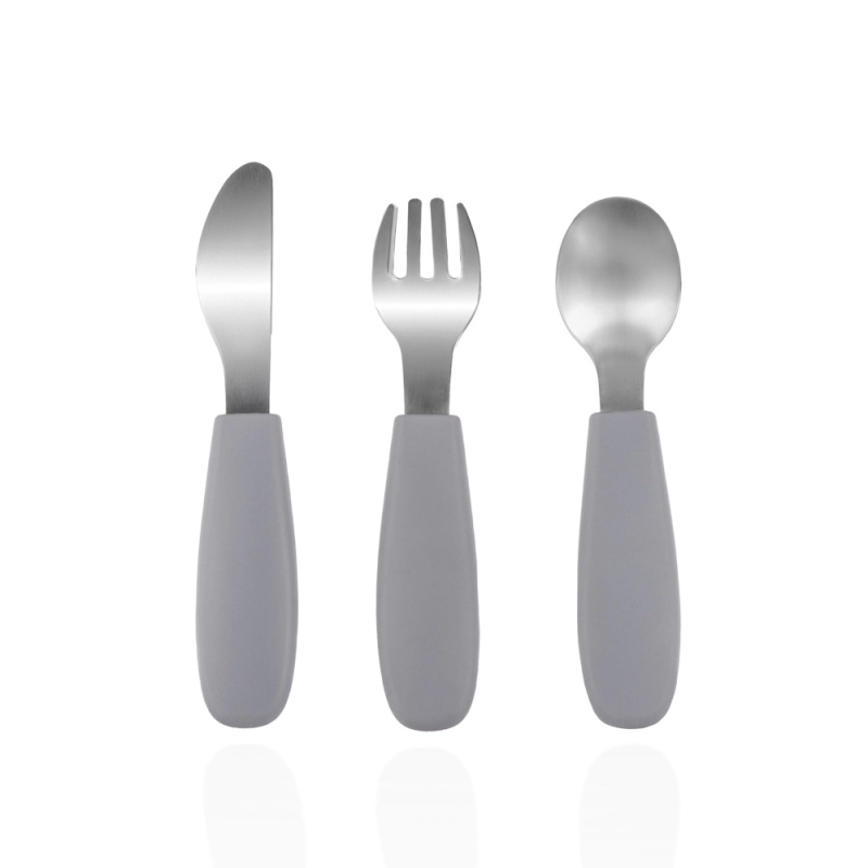 Zopa Silicone Children's Cutlery příbor pro děti 6 m+ Dove Grey 3 ks