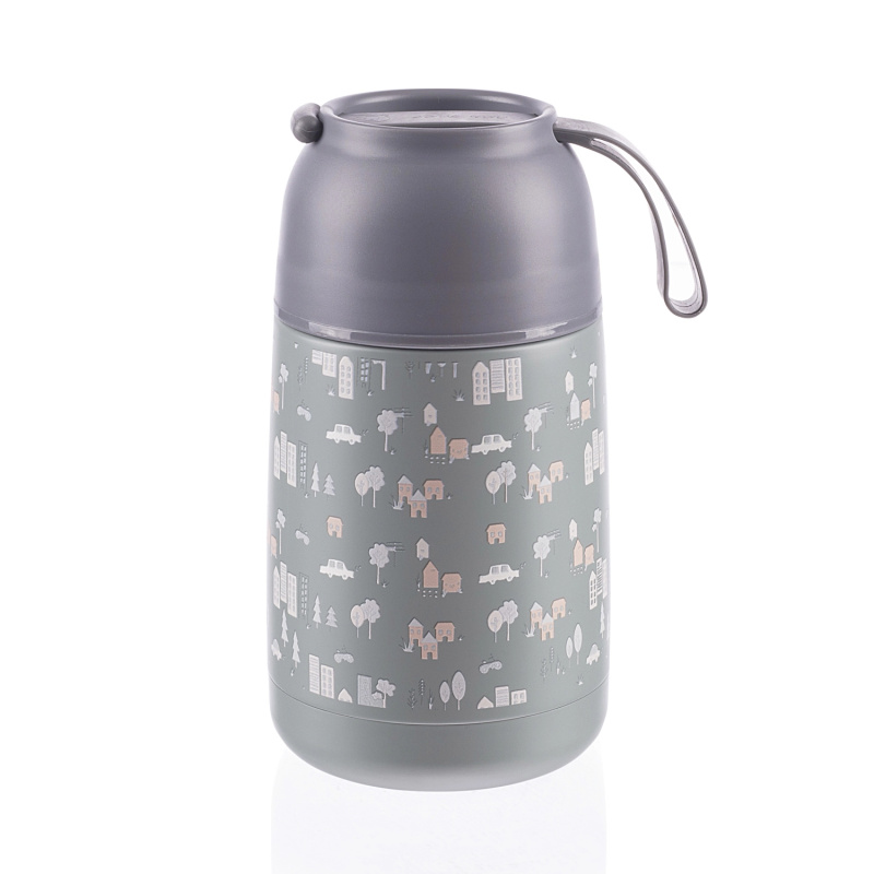Zopa Termoska na jídlo se silikonovým držákem 620 ml - šedá