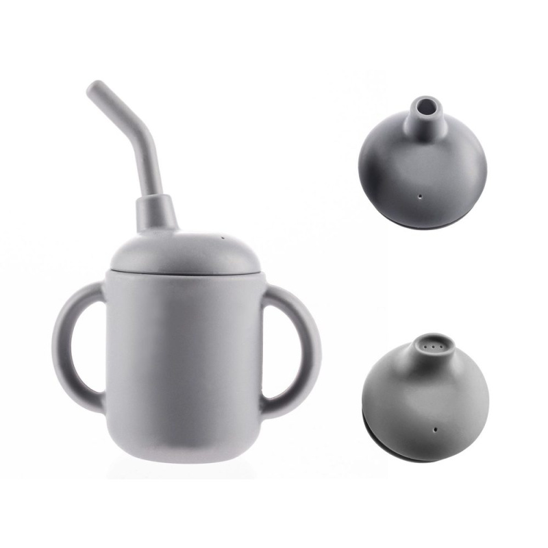 Silikonový hrníček 2v1, Dove Grey