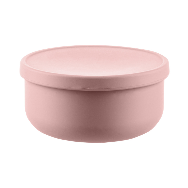 Zopa Silikonová miska s víčkem - růžová