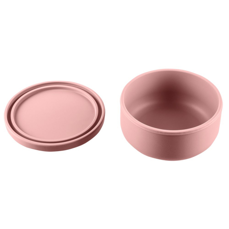 Zopa Silikonová miska s víčkem - růžová
