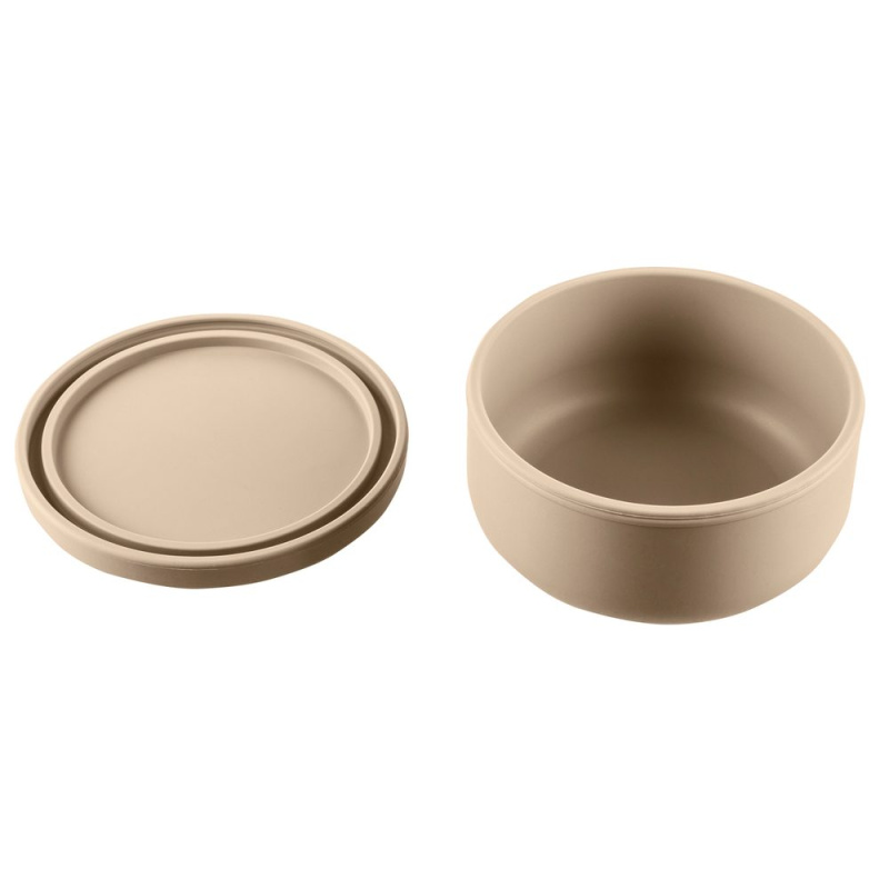 Zopa Silikonová miska s víčkem - béžová