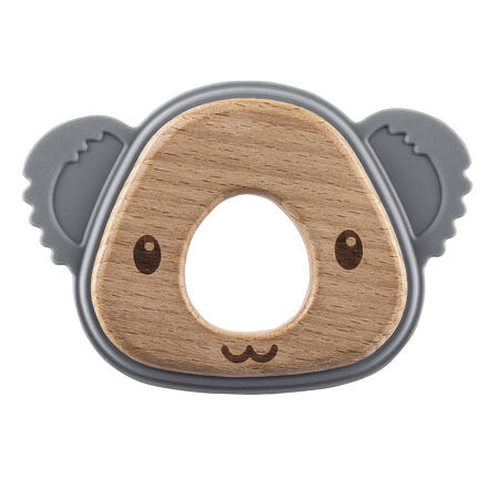 Zopa Silikonové dřevěné kousátko Koala, šedé