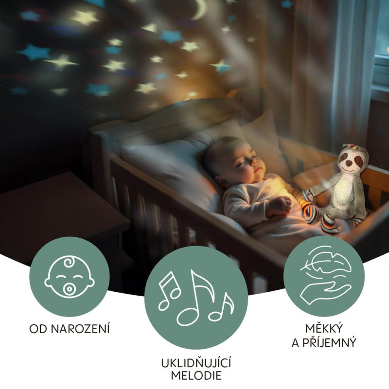 Zopa Plush Sleepy Toy with Projector and Melodies Monkey projektor s melodií 0 m+ 1 ks