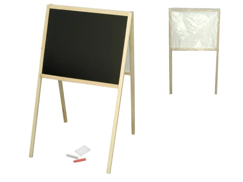 Dětská oboustranná dřevěná tabule Áčko 82 × 47,5 × 50 cm