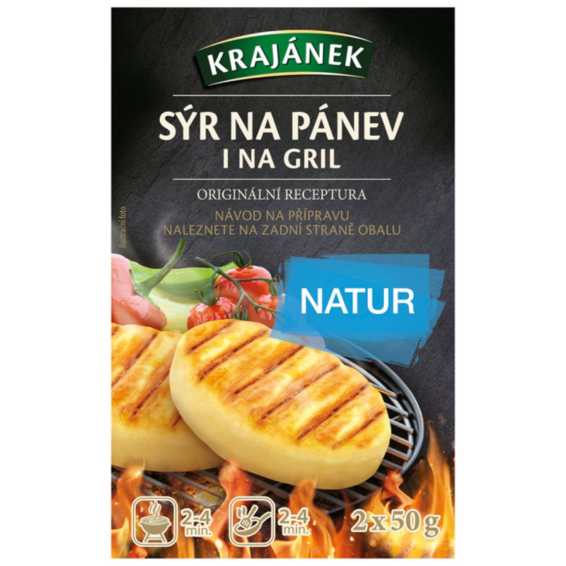 Krajánek Sýr na pánev i na gril natur (2×50 g)