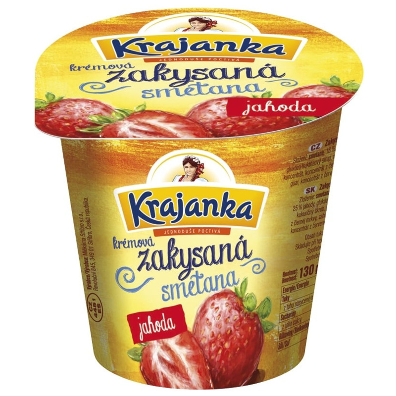 Krajanka zakysaná smetana 10% jahoda
