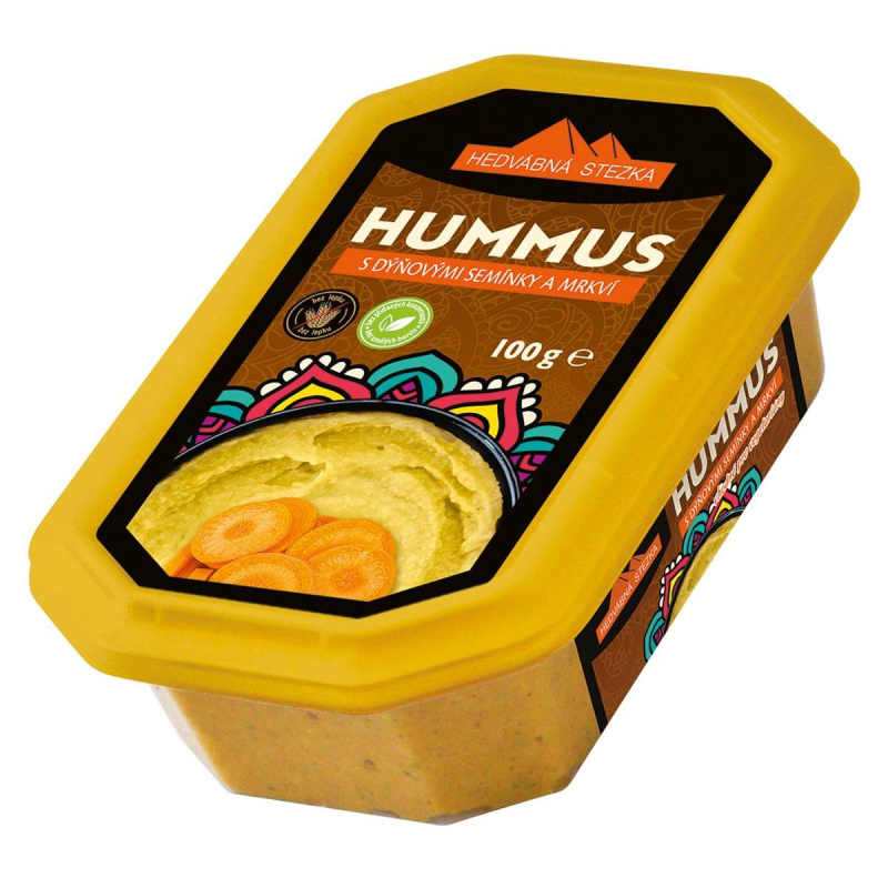 Hedvábná stezka Hummus s dýňovými semínky a mrkví pikantní