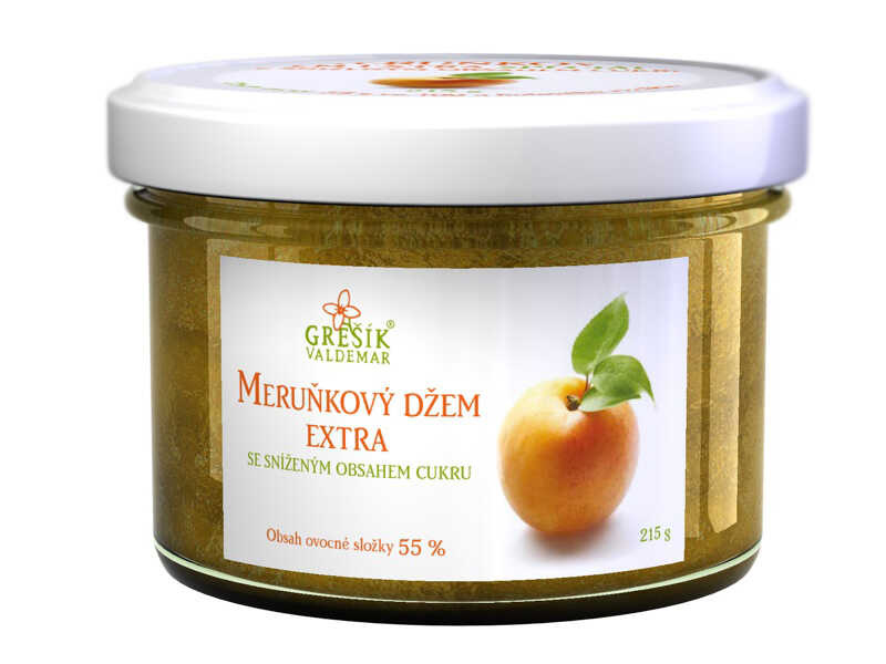 Valdemar Grešík - Natura s.r.o. Grešík Meruňkový džem extra Se sníženým obsahem cukru 215 g