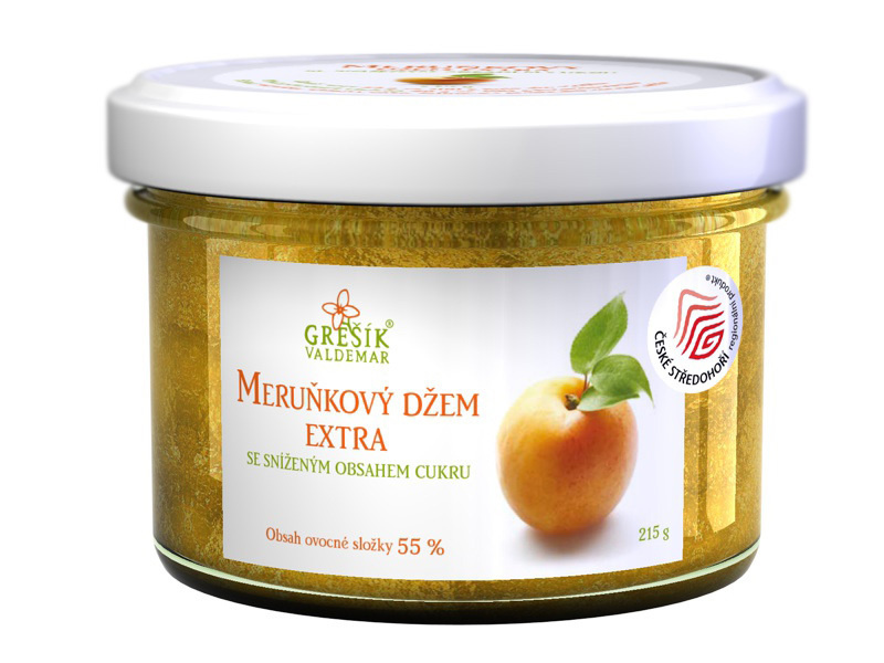 Valdemar Grešík - Natura s.r.o. Grešík Meruňkový džem extra Se sníženým obsahem cukru 215 g