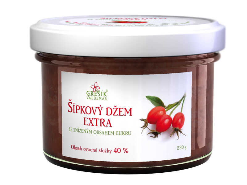 Valdemar Grešík - Natura s.r.o. Grešík Šípkový džem extra Se sníženým obsahem cukru 220 g