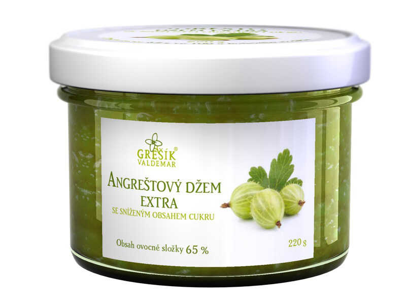 Valdemar Grešík - Natura s.r.o. Grešík Angreštový džem extra Se sníženým obsahem cukru 220 g