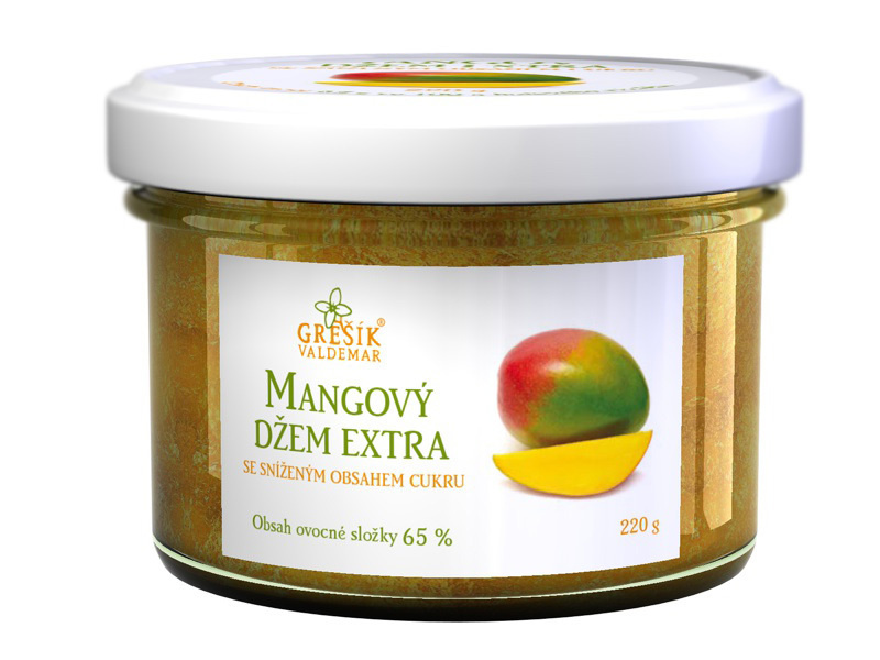 Valdemar Grešík - Natura s.r.o. Grešík Mangový džem extra Se sníženým obsahem cukru 220 g