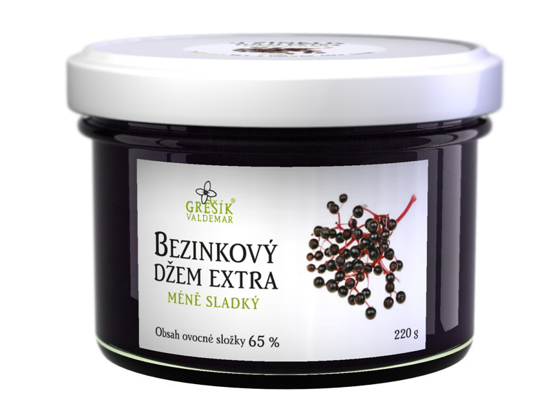 Valdemar Grešík - Natura s.r.o. Grešík Bezinkový džem extra Méně sladký 220 g